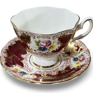 Vintage Salisbury Bone China “Versailles” Teacup and Saucer Set